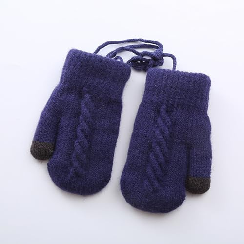 Kinder Winter Gestrickte Fäustlinge Handschuhe mit Fleece 2-5 Jahre Kleinkind Warme Handschuhe mit Schnur Warme Anti Kratz handschuhe Verdicken Ski Spielen Laufen Fahrradhandschuhe für Jungen Mädchen