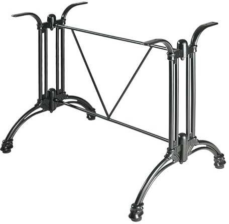 BrackenStyle Base de table de bistrot à double pied Turin 71 x 83 cm en aluminium noir avec pieds réglables – Extérieur jardin terrasse – Norme commerciale
