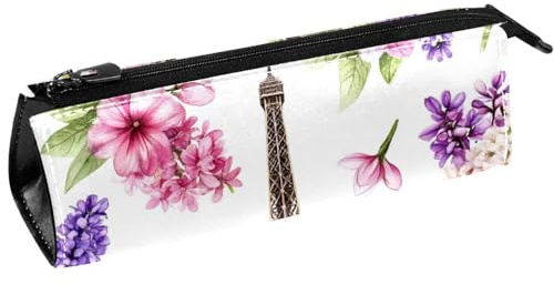 VAPOKF Sac à crayons violet lavande rose lilas tour Eiffel trousse papeterie trousse trousse cosmétique sac compact fermeture éclair