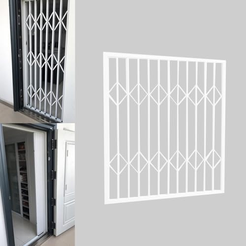 Fenstergitter Einbruchschutz Sicherheitsriegel für Faltschiebetüren Gegen Einbruch, Abschließbares Türgeländer für Haus/ Wohnung/ Bad, Vertikale und Horizontale Fenstergitter(W120xH230cm/48x90in)