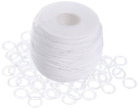 TOYANDONA Accesorios para Cortinas Romanas con Anillos Plásticos y Cordón Trenzado Cuerda y Anillos para Persianas Fácil Instalación y Uso Versátil para Decoración de Ventanas