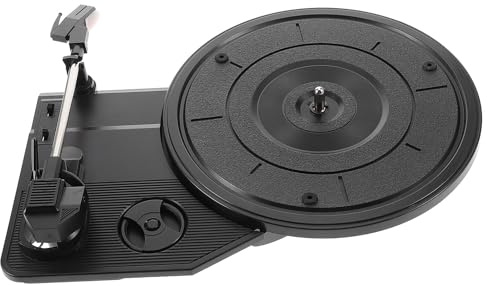 Healifty Player Music Decor to Easy Design Use Home and Lovers Vintage Black Record Turntable Movement with Wear-resistant Plastic Material Seeking Classic Retro Style