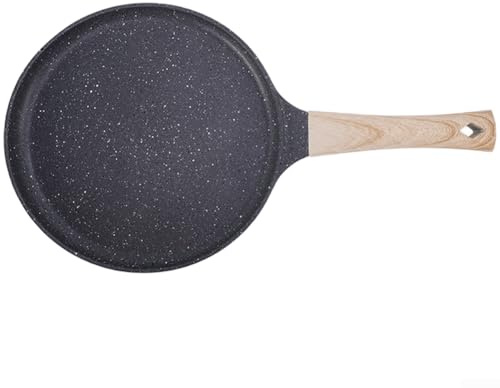 Sartén antiadherente para huevos, aleación de aluminio, calentamiento rápido, sartén para panqueques Maifanshi para gas, para crepes, filetes, desayuno, freír, huevo (negro, 24 cm)