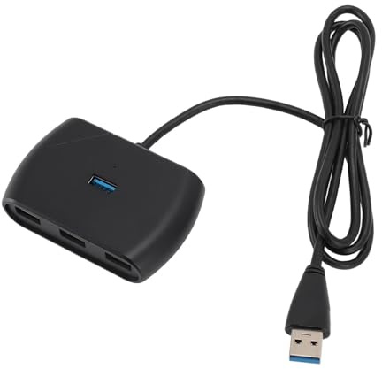 SUNGOOYUE Precision USB 3.0 Hub Durable 5Gbps Divisor de 4 Puertos para Suministro de Energía Micro USB para Pro, XPS, Unidad Flash de PC (Negro)