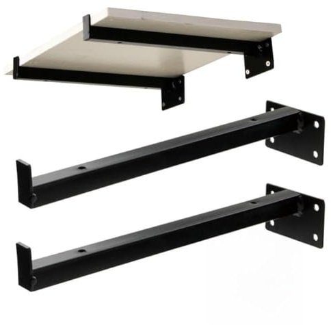 Opatiny Regalhalterung aus Eisen in Industriequalität, 25 cm, robuste Wandhalterung, schwebende Regale für Wohnzimmer oder Küche, Schwarz