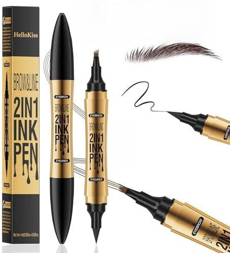 Lapiz Cejas Y Eyeliner 2 En 1, Cejas Waterproof Delineador De Ojos, Trazo Preciso Para Cejas Lapiz Ojos Negro De Larga Duración Aspecto Natural (marrón claro)