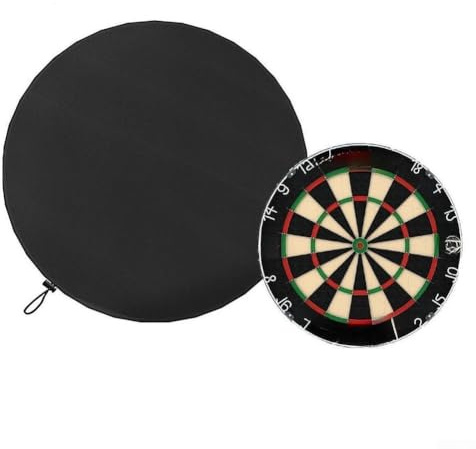 Vootnifig Outdoor 600D Oxford for DARTBOARD Cover, Snug Fit for 24 Inch Targets, Waterproof and Dustproof Shield, Elasticated Base for Security, Black with Bag