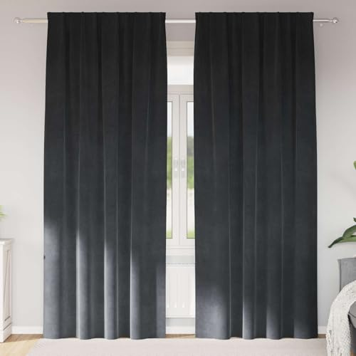 Tende oscuranti, 2 pezzi, grigio chiaro, 140 x 225 cm, in velluto con passanti, oscuranti, isolanti, fonoassorbenti, termiche, per soggiorno, camera da letto, cameretta dei bambini, moderna protezione