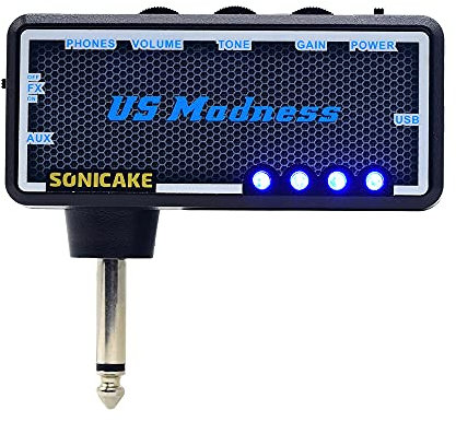 SONICAKE Mini Amplificatore Headphone Amp Amplug Guitar Bass ricaricabile portatile Amplifier per Chitarra Bass US Madness