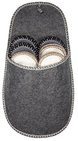 YISHU 6er Set Gästehausschuhe Hochwertig Filz Pantoffeln mit Antirutsch Sohle Unisex Größe 38/44 Passend für Viele Gäste (Glatt)
