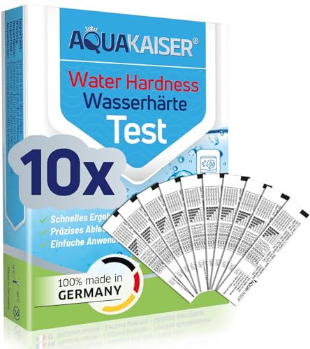 Wasserhärte Teststreifen in °dH – 10 Stück – einzeln versiegelt – Made in Germany – Wasserhärte messen für Trinkwasser, Kaffeemaschine, Pool, Aquarium