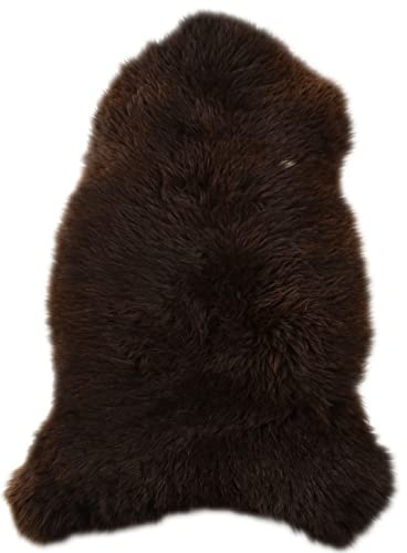 generisch Britisches LAMMFELL DUNKEL BRAUN Natur 110-120 cm XL ÖKOLOGISCHE GERBUNG