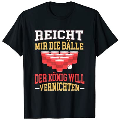 Herren Beerpong König Bierpong Partyshirt Bier König will Spielen T-Shirt