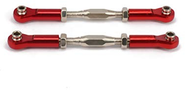 RCAWD Steering Link/Turnbuckles for 1/10 Slash 4X4 2Pcs | Front/Rear Servo Steering Linkage Rod Turnbuckles, Fits Slash 4X4 5807/Stampede, 2PCS, Red