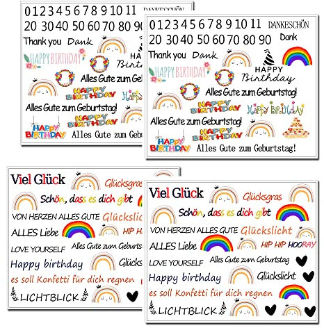 Kerzentattoo kerzen tattoofolie für bis zu 140 Kerzen Kerzentattoo-Folie verschiedene Motive Wasserschiebefolie |dekorieren Sprüche Glückslicht Lieblingsmens Wunschlicht Kerzenfolie(Geburtstag 1)