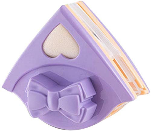 Samnuerly Nettoyant pour vitres magnétique Nettoyant pour vitres Carré vitré Double Face Essuie-Glace Anti-pincement (Couleur : Bleu) (Violet)