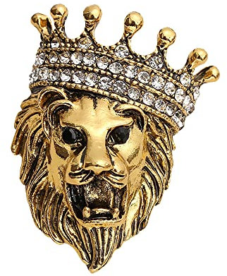 Retro Anstecknadel Brosche für Herren Strass Tigerkopf Brosche Pins Tier Revers Pins Löwe Wolf Halfter Brosche Sicherheitsnadel Herren Anzugzubehör Metall Strass, Metall, Strass
