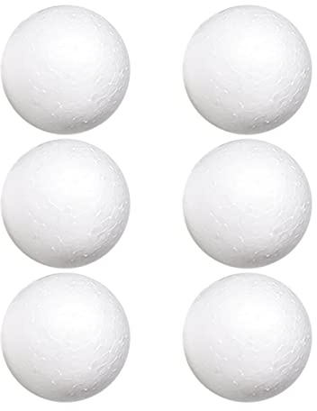 Worown Confezione da 6 palline in schiuma bianca, 10 cm, in polistirolo massiccio, per progetti scolastici, decorazioni per matrimoni