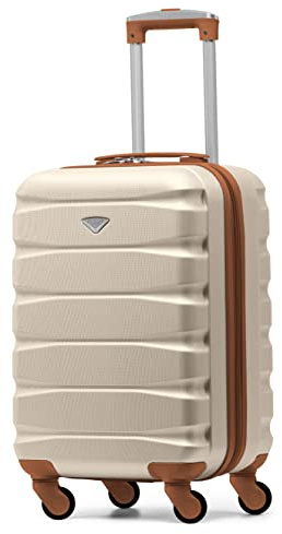 Flight Knight 55x35x25 Cabin Luggage for KML,Carry On Suitcase Approved for 35 Airlines, EasyJet, Maximum Size for Air France - Lightweight Small Durable Cabin Bag, ABS Hard Shell, Hand Luggage