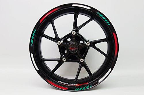 Felgenrand Aufkleber Set für 16 17 18 Zoll Felgen Motorrad Motorracing Italia GP Racing X710012