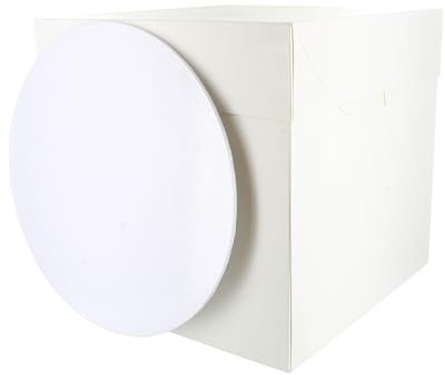 Culpitt Tall Cake Box & White Board Set | 12 Square | Extra Tall for Tiered or Decorated Cake Transport | Premium Masonite Board Included