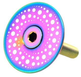 WANGZEYU Steuersatz Kappe MTB Rennrad Titan Legierung Öl Slick Headset Vorbau Top Cap Schraube Leichte Fahrrad Vorbau Kappe + Schraube Radfahren Zubehör Teile Stem Cap (Color : C)