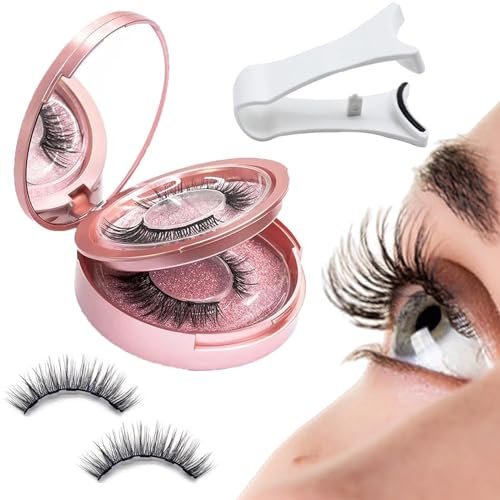 NNBWLMAEE Dalarey Magnetic Lashes, Dalarey Magnetic Eyelash Set, Dalarey Magnetic Eyelashes, Reusable Double Magnetic Eyelashes Without Eyeliner, Magnetic Lashes, No Glue (Natrual)