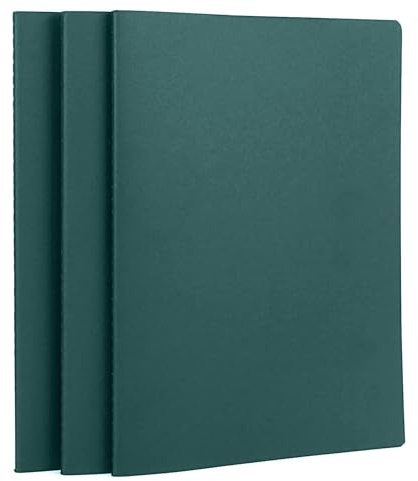 Yarotm Notizbuch A4 Blanko - 3 Stück Notizbücher Dunkelgrün 21x29.2cm - 100GSM Papier Blanko Tagebuch - 80 Seiten Journal Notebook - Notizheft Notizblock A4 Diaries Reisetagebuch