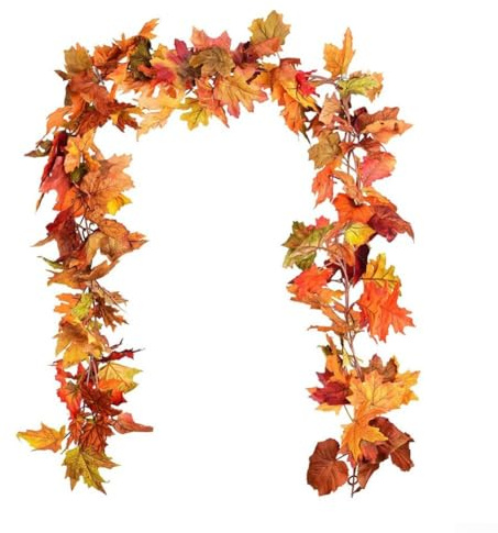 LVYXON Arce para hojas de vid, guirnalda de otoño por hoja, enredaderas artificiales de otoño con hojas de arce, decoración de Acción de Gracias