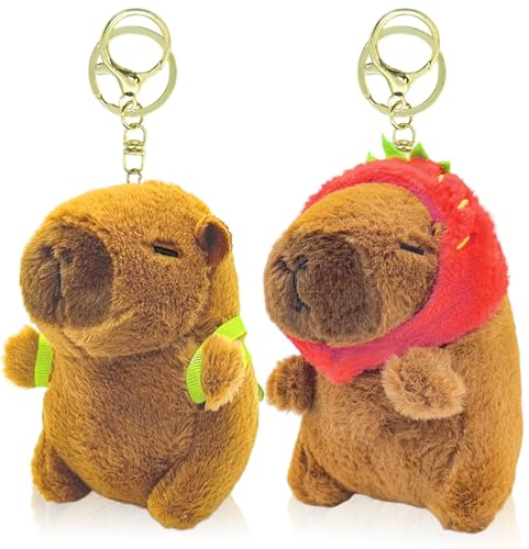 2PCS Capibara Llavero Peluche Capybara Llavero Juguete Capibara Regalo