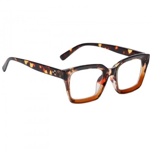 Occhiali Luce Blu Uomo e Donna, Montatura per Occhiali con Lenti Trasparenti, Cornice Quadrata Occhiali, Montature per Occhiali Alla Moda Accessori, per la lettura di giochi PC (Colore leopardato)