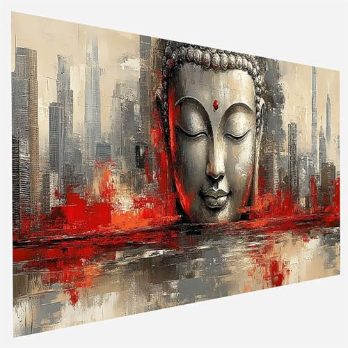 Es war Malen Nach Zahlen Erwachsene, Malen Nach Zahlen DIY Handgemalt Ölgemälde Kit für Anfänger und Erwachsene, Paint by Numbers Basteln mit Pinseln Home Wand Dekor, Ohne Rahmen 100x200cm Stadt 3-P-I