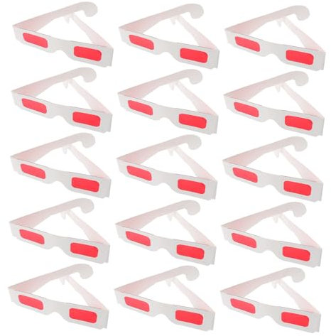 Toyvian 50pcs Paper 3d Heart-shaped Glasses Red Stylish Party Favors for Kids Home Entertainment and Special Events