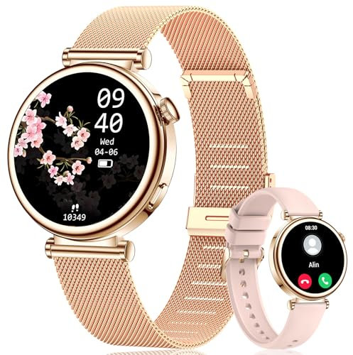 CIVO Smart Watches for Women Fitness: Sport Activity Tracker Waterproof Watch Rose Gold Strap - Bluetooth Calls Smartwatch for iOS Android