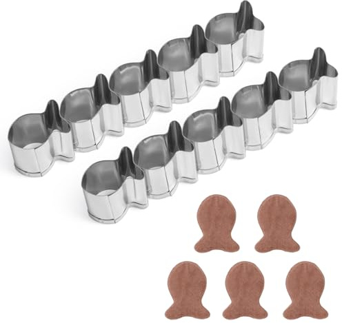 2st Mini Goldfish Cracker Cutter, 5 Håligheter Rostfritt Stål Fiskformad Bakform Djurformad Kaksform Anti-Fast Design Perfekt för Snacks och Kakor