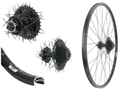 AGGRO-X 28 Zoll Alu 19-622 Hinterrad Laufrad Disk 6-Loch | 8 Fach Zahnkranz Kassette HG200, 24 Gang, Hohlkammer