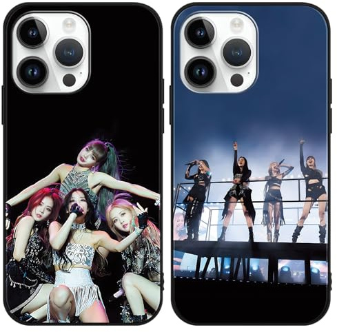 2 Pièces Coque pour Apple iPhone X/XS 5.8'', Blackpick KPOP Star Groupe D'idoles Lisa Rose Jenny Jisoo Protection Cover Etui Housse de Haute Qualité TPU Silicone Souple Anti-Rayures Antichoc Case