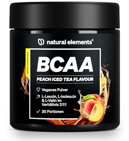 BCAA Pulver – Geschmack: Pfirsich Eistee – 30 Portionen (300g) – Leucin, Isoleucin & Valin im 2:1:1 Verhältnis – kalorienarm, fett- & zuckerfrei* – ohne Acesulfam K – in Deutschland entwickelt