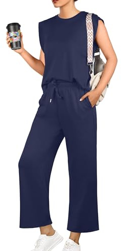 GRECERELLE Damträningsoverall sommar tvådelad elegant lätt tracksuit ledig sportset joggingdräkt sweatshirt och joggingbyxor för löpning yoga gym