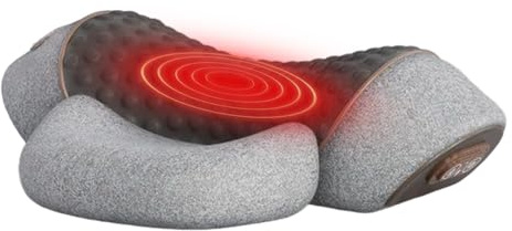 Sionhiuo Almohada Masajeadora Cervical Con Calor - Almohada Eléctrica para Espalda | Soporte Cervical Eléctrico Ergonómico con Memory Foam Masajeador - Cómodo para Hombres Mujeres Adultos Cuello