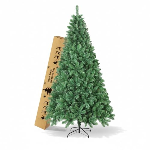 LEIVESTE-Albero di Natale Artificiale 180 cm,Montaggio a Gancio, Folti e Realistici, Base in Metallo Stabile, Riutilizzabile, Albero di Natale per Casa, Ufficio e Decorazioni Natalizie (180 cm)