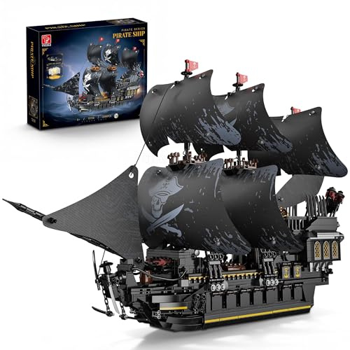 TYCOLE Set di Costruzioni Perla Nera Nave Pirata Barca con Luci Modello di Barca Giocattolo Creativo Regalo di Compleanno per Bambini Adulti 8+ Decorazione per Casa e Ufficio 2288 Pezzi