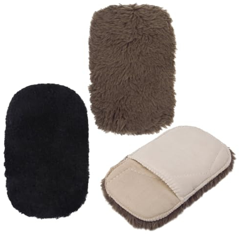 Ciieeo Lot de 3 Moufles de Nettoyage Cuir Doux, Épais et Large, Applicateurs pour Cirage Chaussures, Vestes et Paquet, Kit Entretien Polyvalent pour Semelles et Couleur Aléatoire