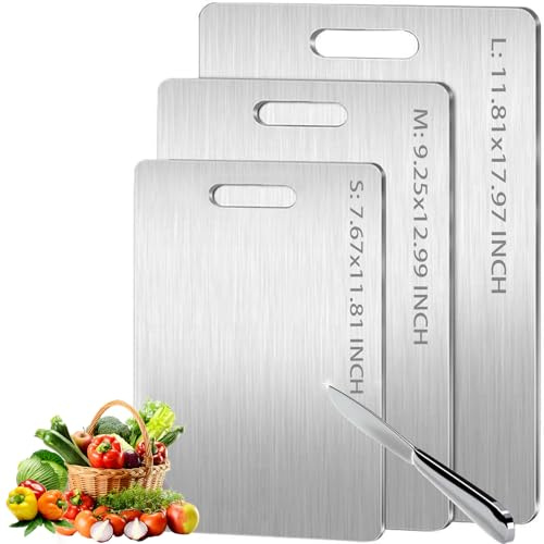 3 Pack Titanium Chopping Board for Kitchen-Double Sided Titanium Cutting Board