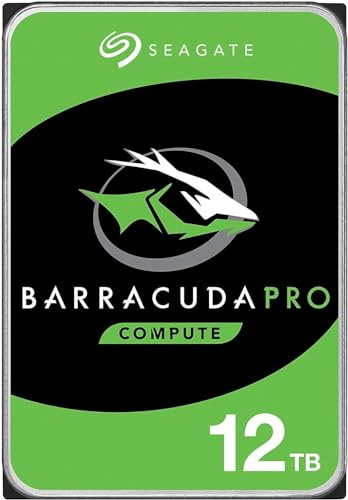 Seagate BarraCuda Pro - Disco duro interno de 12 TB, SATA de 3.5 pulgadas, 6 Gb/s, 7200 RPM, caché de 256 MB para computadora de escritorio, PC, portátil, embalaje libre de frustración (ST12000DM0007
