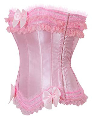 Hengzhifeng Corsetto Curvy Carnevale Donna con Cerniera S Rosa