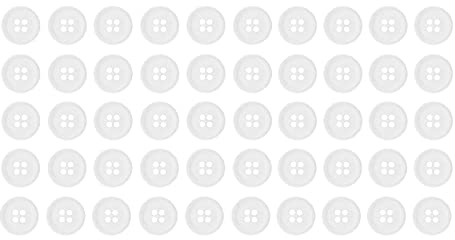 Mandala Crafts 25mm 1 Inch Big White Plastic Buttons for Sewing – 50 Round Resin Buttons Replacement with 4 Holes