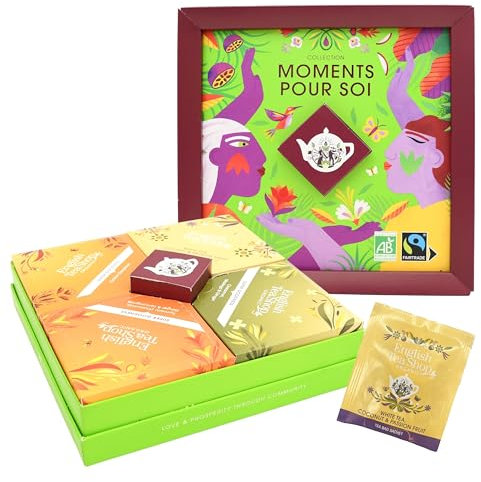 English Tea Shop - Coffret thé Moments pour soi - Assortiment thés et infusions bio - 4 x 8 mélanges - Coffret cadeau, Vert, 1 Unité (Lot de 1)
