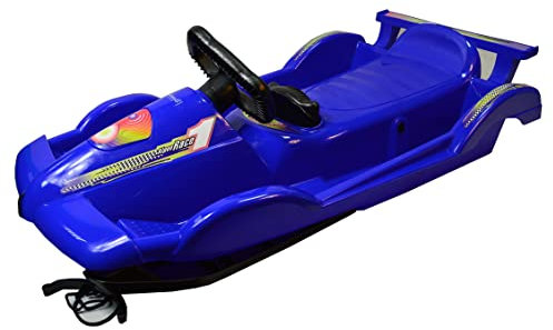 Funwave AlpenRace Bob Lenkbob Blau - 100 x 54 x 28,5 cm - 50 kg belastbar - Klassisch mit modernen Elementen - Rodel