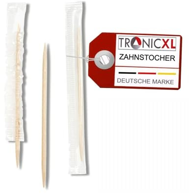 1000 x Zahnstocher einzeln verpackt Gastro Gastronomie Bistro Holz Zubehör Holz Holzzahnstocher